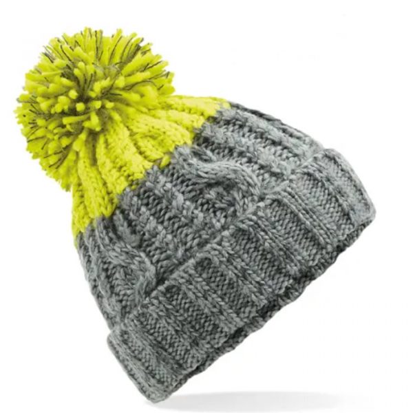 Lime Green and Grey Beanie